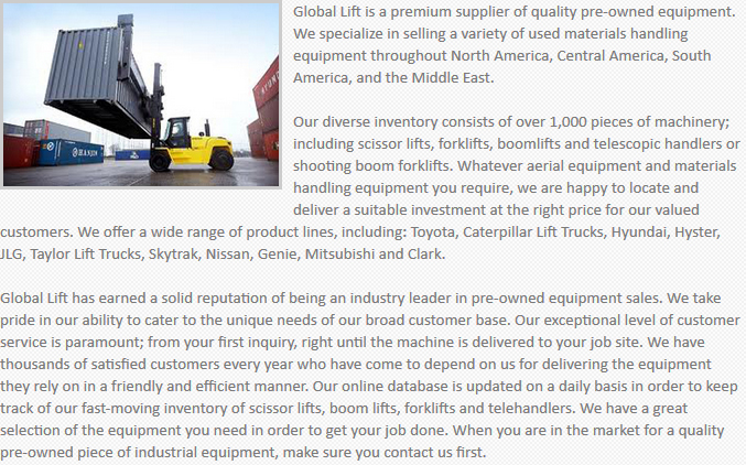 Global Lift Equipment Miami